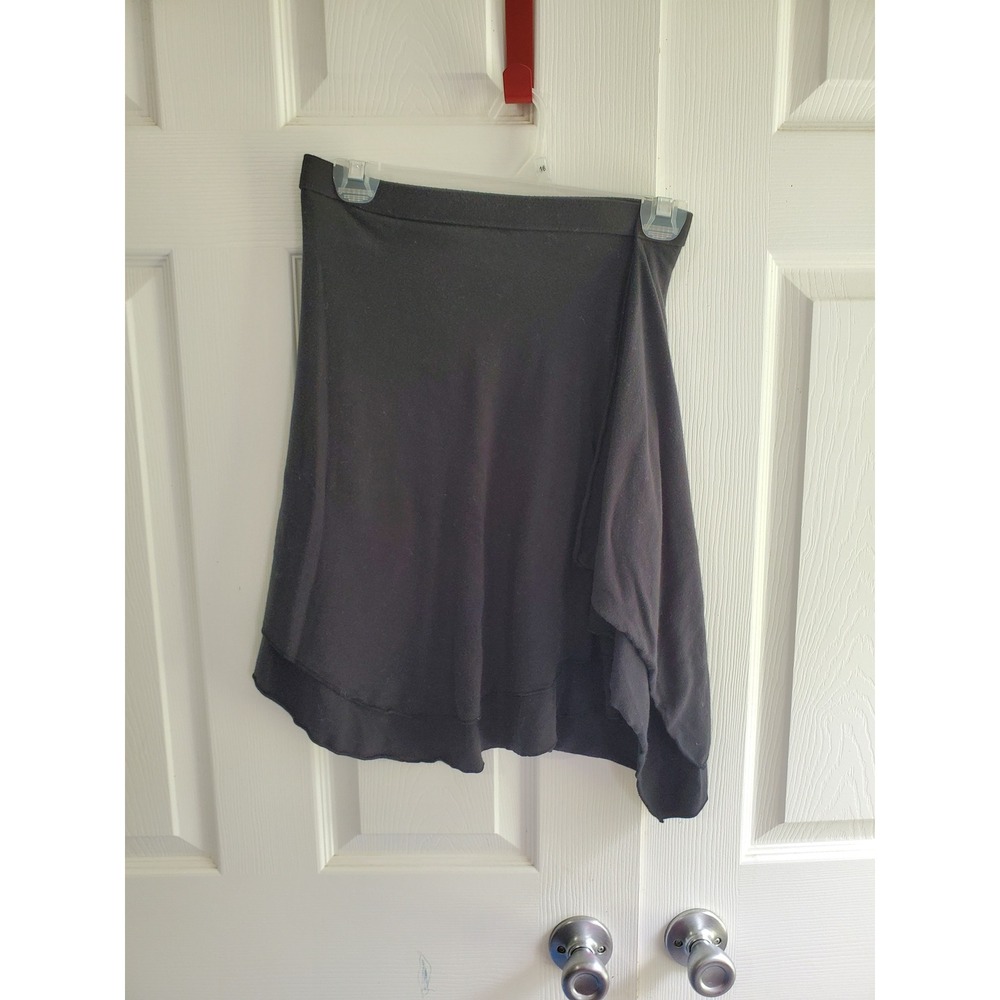Y2K Express Black Wrap Front Asymmetrical Tulip Hem Jersey Knit Skirt‎ XS